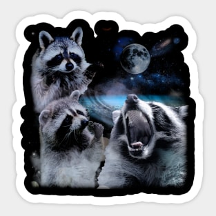 Celestial Raccoon Crew Elevate Your Wardrobe with UFO Intrigue Sticker